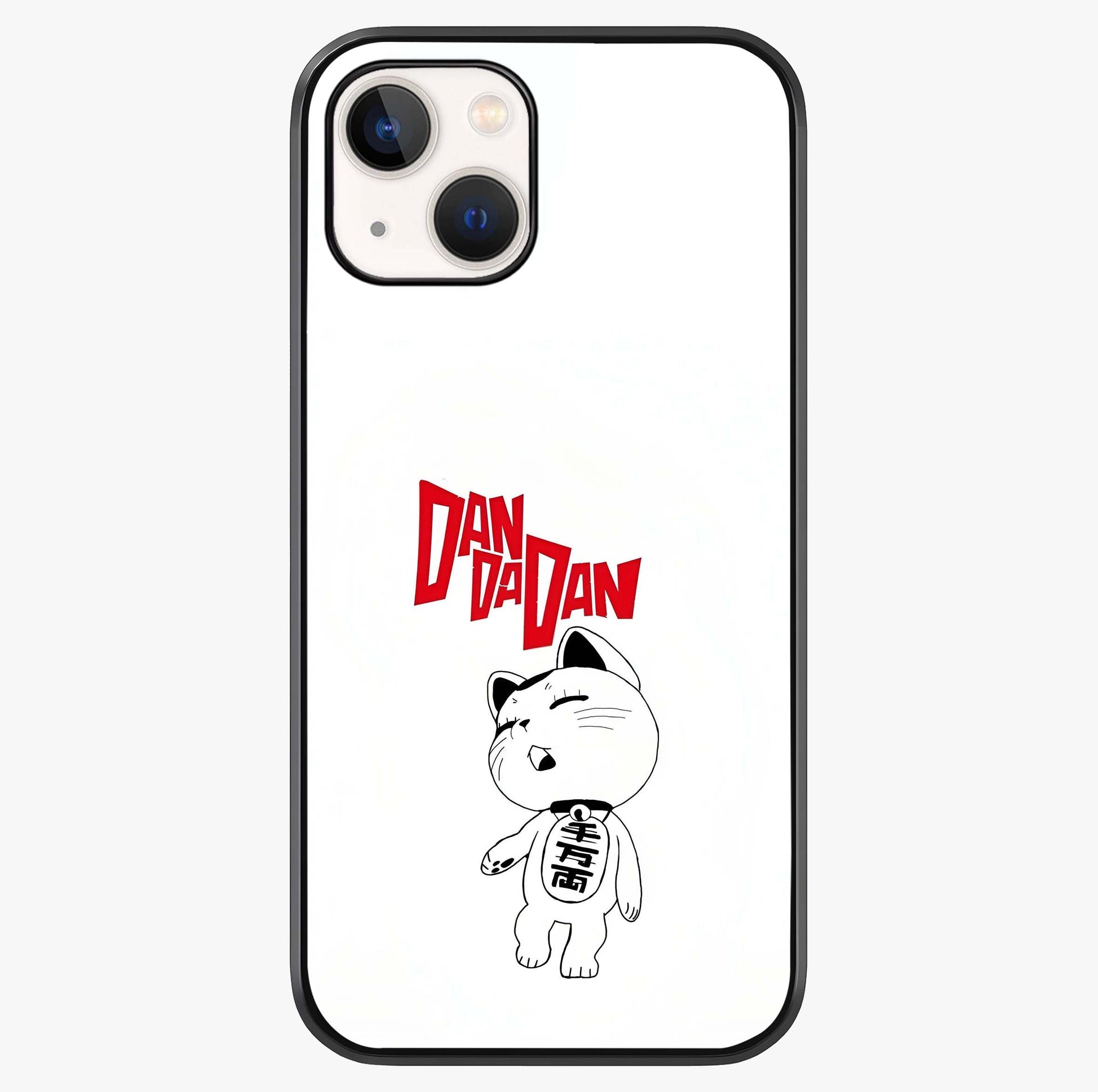 Playful Spirit Charm Glass Case showing full back design in clean flat view with glossy glass finish.