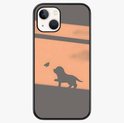 uppy Shadow Art Glass Case showing full back design in clean flat view with glossy glass finish.