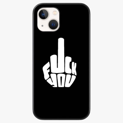 Rebel Mode On Glass Case showing full back design in clean flat view with glossy glass finish.