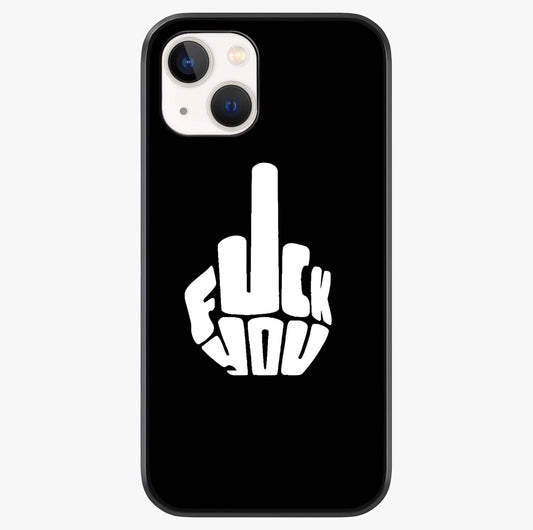 Rebel Mode On Glass Case showing full back design in clean flat view with glossy glass finish.