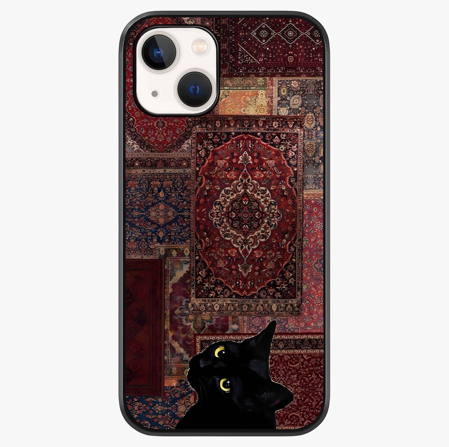 Regal Magic Cat Apple Glass Case showing full back design in clean flat view with glossy glass finish.