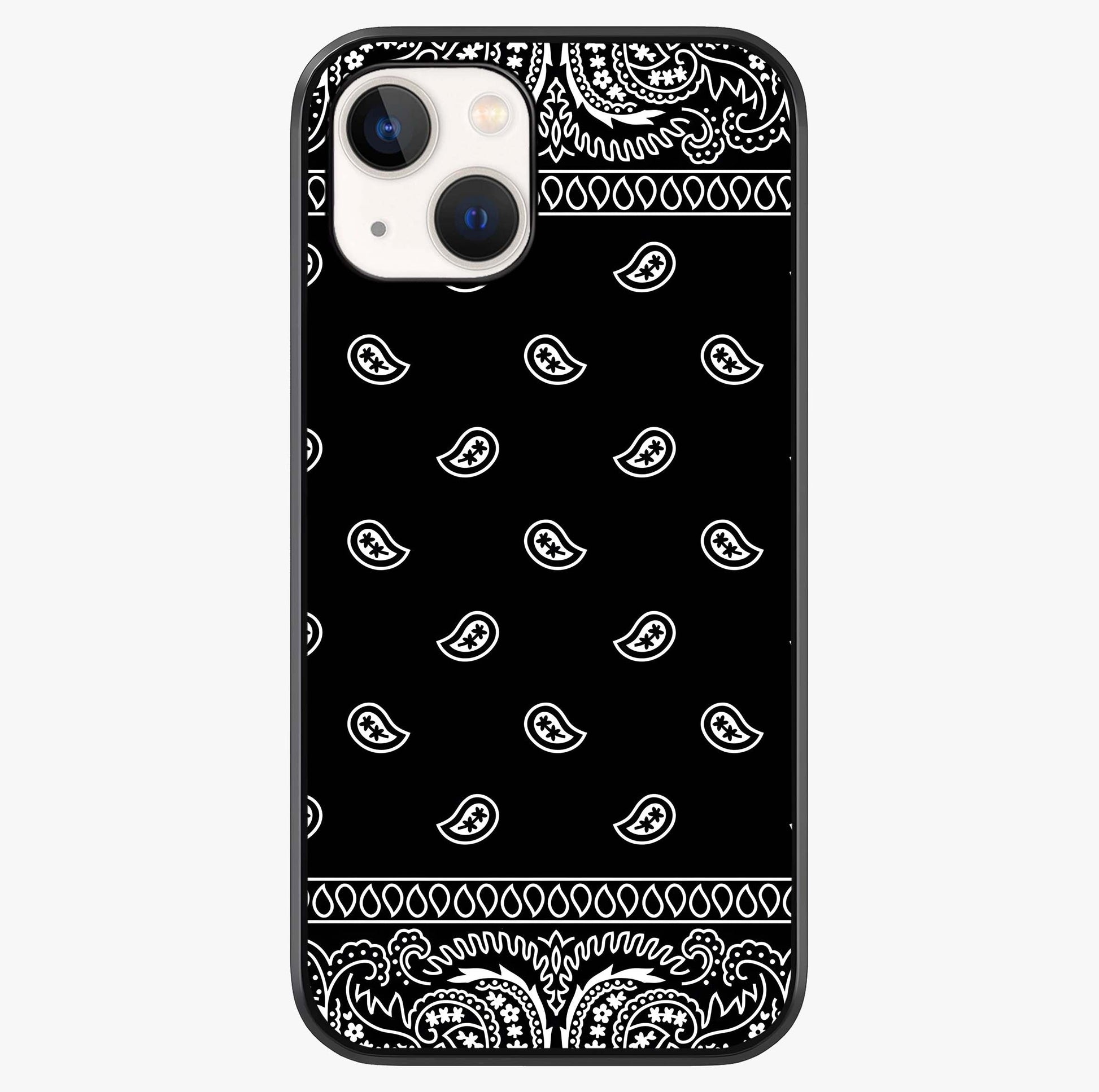 Retro Rebel Threads Glass Case showing full back design in clean flat view with glossy glass finish.