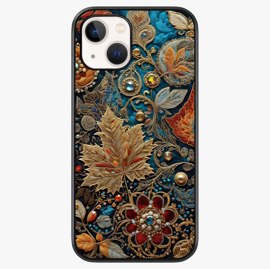 Royal Jewel Garden Glass Case showing full back design in clean flat view with glossy glass finish.