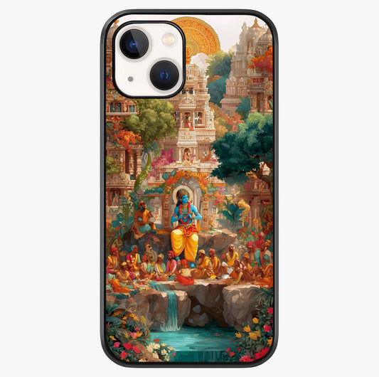 Sacred Sunlight Gods Glass Case showing full back design in clean flat view with glossy glass finish.