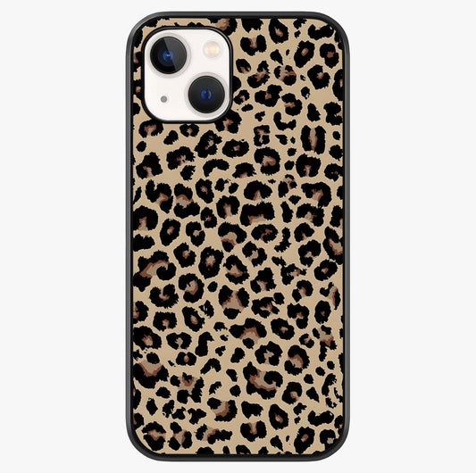 Savage Chic Pattern Glass Case showing full back design in clean flat view with glossy glass finish.