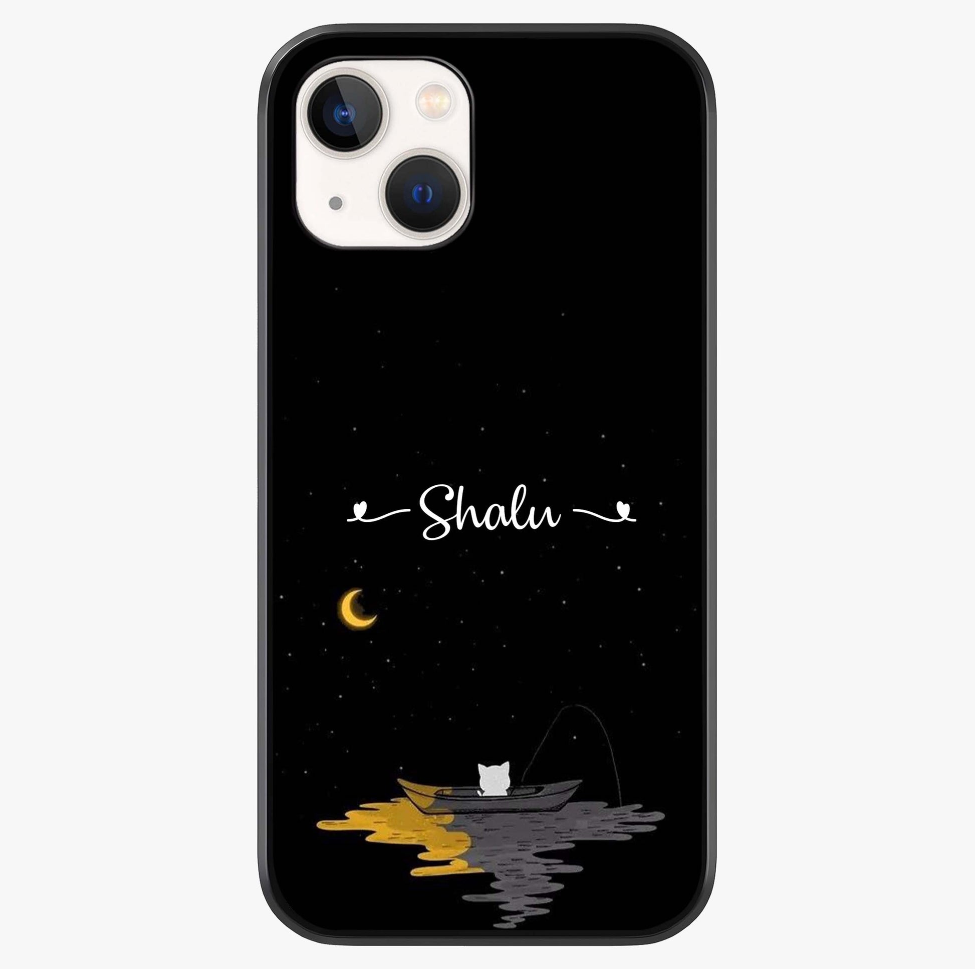 Silent Night Row Glass Case showing full back design in clean flat view with glossy glass finish.