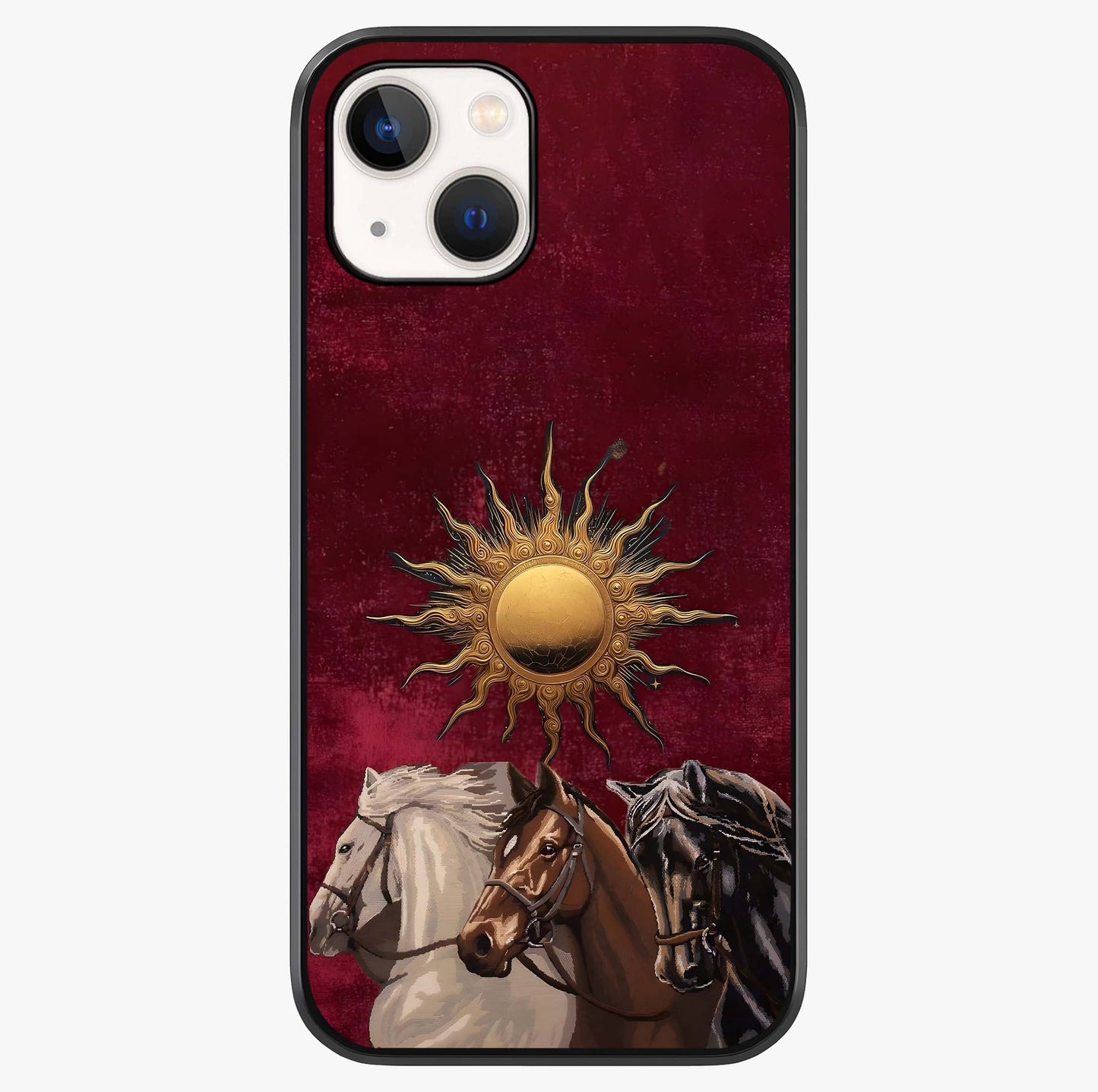 Solar Riders Glass Case showing full back design in clean flat view with glossy glass finish.