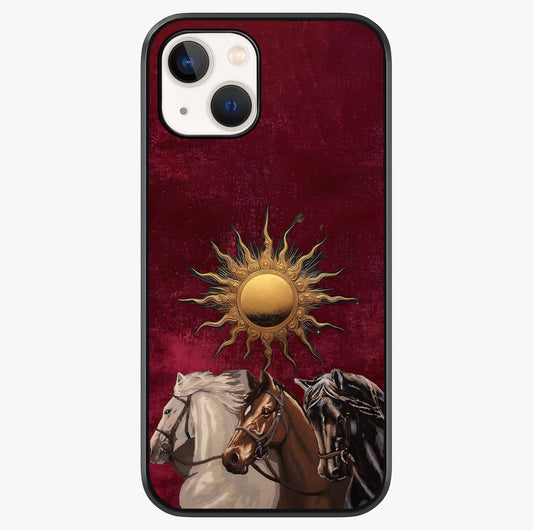 Solar Riders Glass Case showing full back design in clean flat view with glossy glass finish.