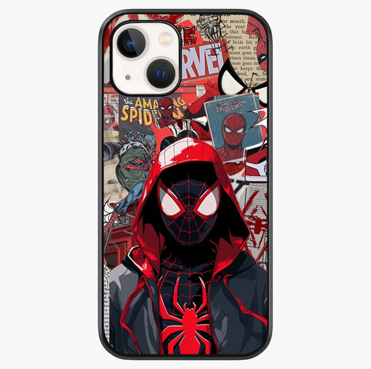 Spider Collage Street Glass Case showing full back design in clean flat view with glossy glass finish.