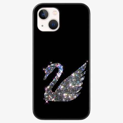 Starlit Swan Grace Glass Case showing full back design in clean flat view with glossy glass finish.
