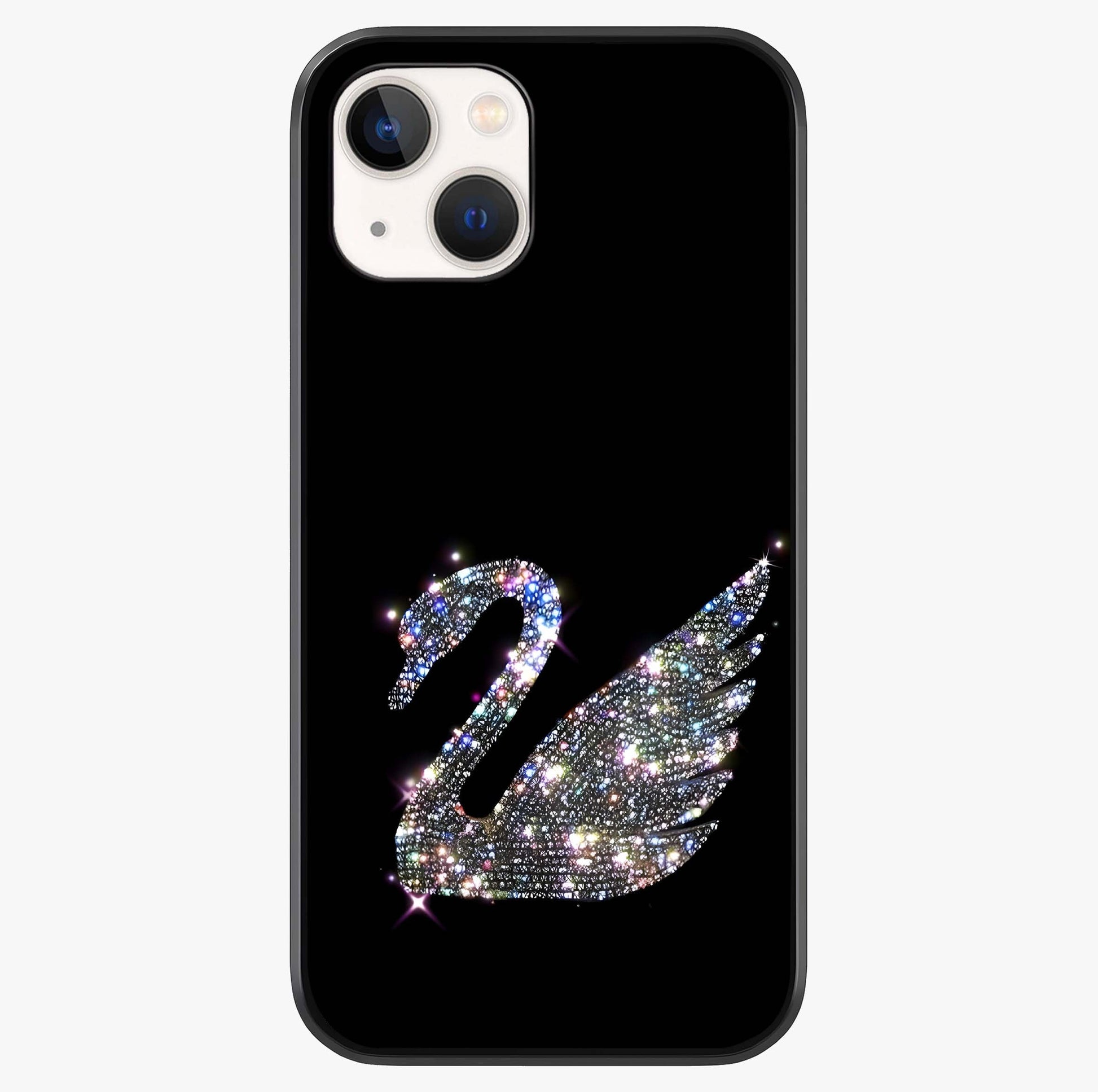 Starlit Swan Grace Glass Case showing full back design in clean flat view with glossy glass finish.