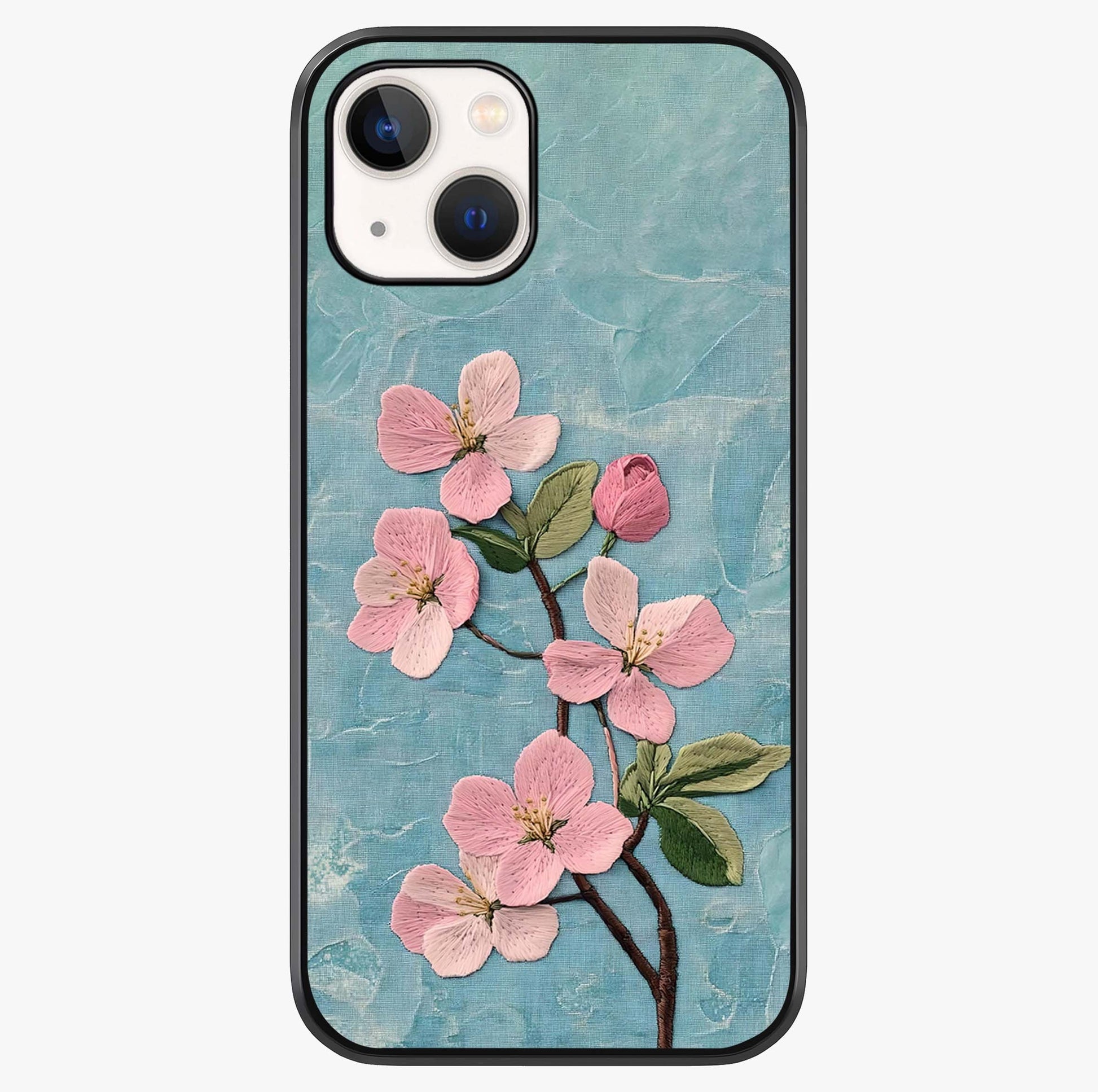 Threaded Blossom Breeze Glass Case showing full back design in clean flat view with glossy glass finish.