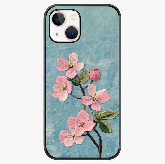 Threaded Blossom Breeze Glass Case showing full back design in clean flat view with glossy glass finish.