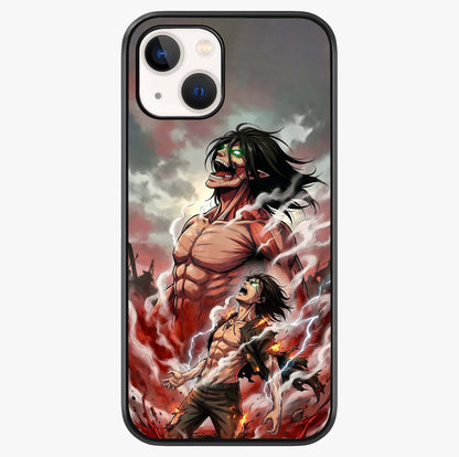 Titan Awakening Fury Glass Case showing full back design in clean flat view with glossy glass finish.