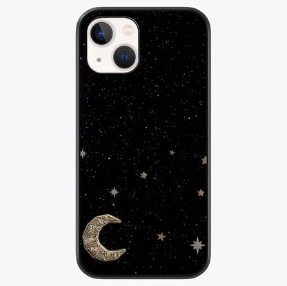 Twinkle Star With Half Moon Glass Case showing full back design in clean flat view with glossy glass finish.