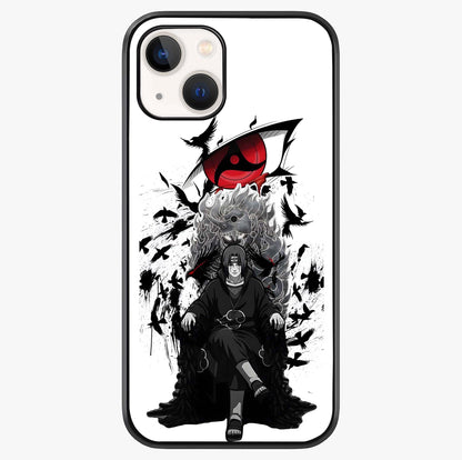 Uchiha Shadow Throne Glass Case showing full back design in clean flat view with glossy glass finish.