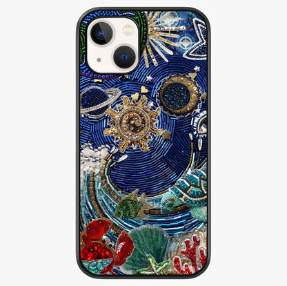 Universe Underwater Spark Glass Case showing full back design in clean flat view with glossy glass finish.