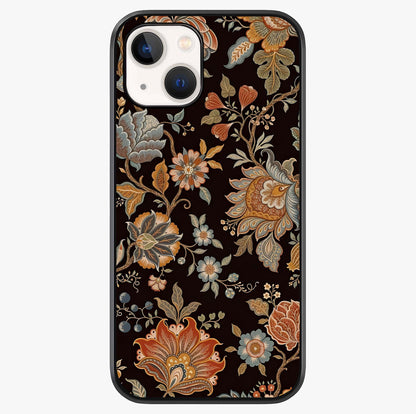 Vintage Floral Dream Glass Case showing full back design in clean flat view with glossy glass finish.