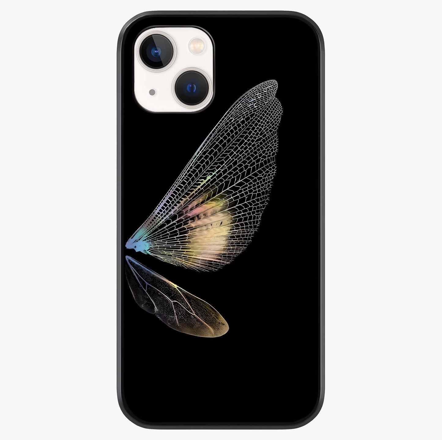 Whispers Of Wings Glass Case showing full back design in clean flat view with glossy glass finish.