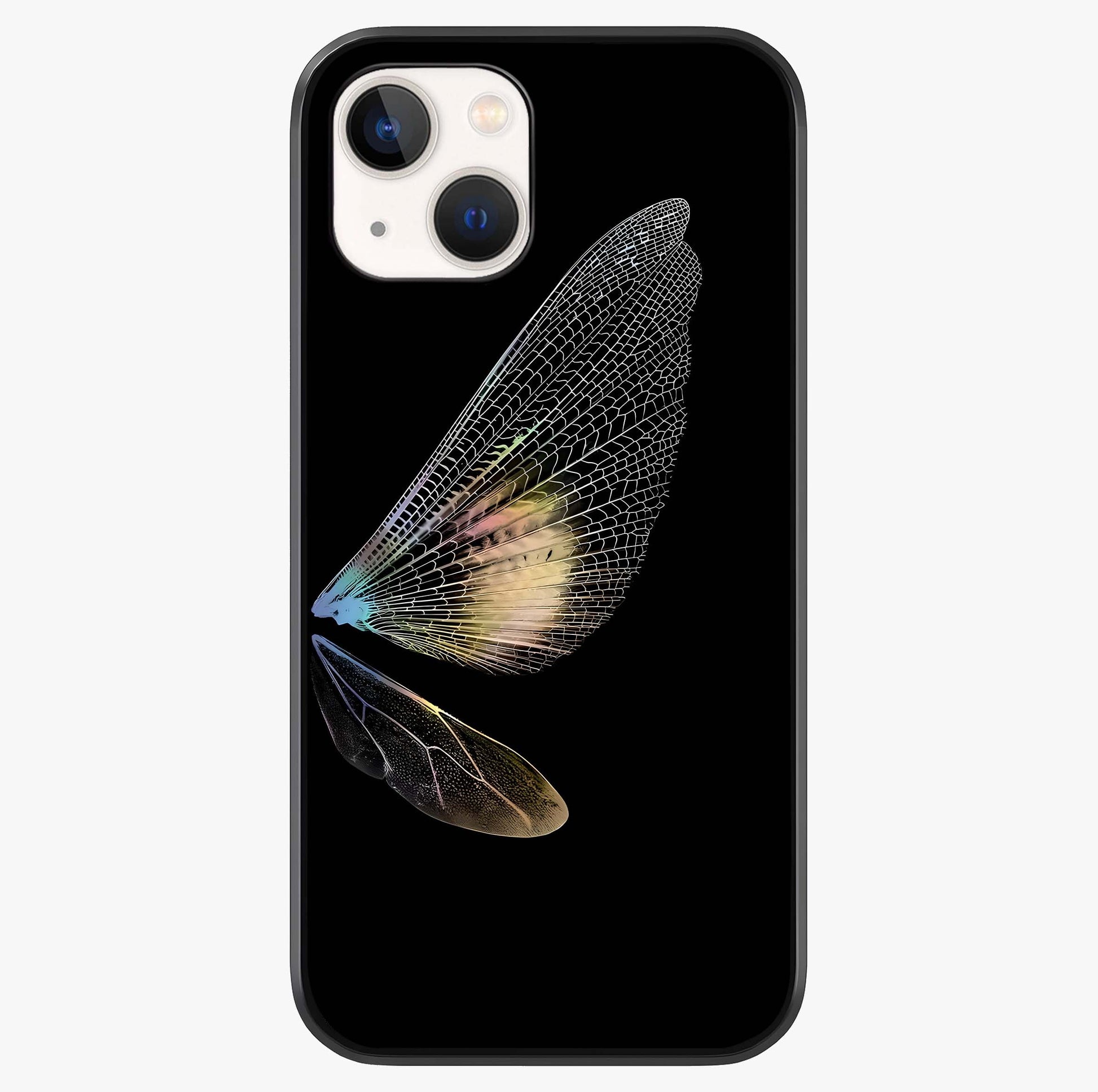 Whispers Of Wings Glass Case showing full back design in clean flat view with glossy glass finish.