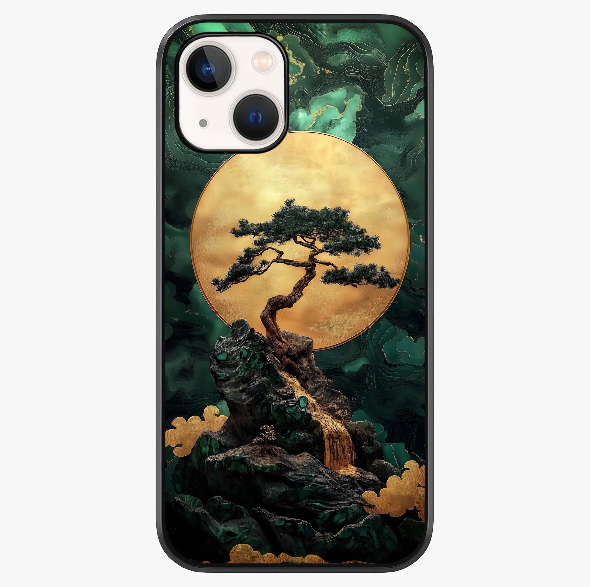 Zen Moon Rise Glass Case showing full back design in clean flat view with glossy glass finish.