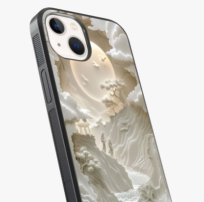 Celestial Origami Glass Case captured at a warm angle highlighting gloss, texture and premium glass finish.