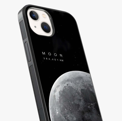 Cosmic Moon Glow Glass Case captured at a warm angle highlighting gloss, texture and premium glass finish.