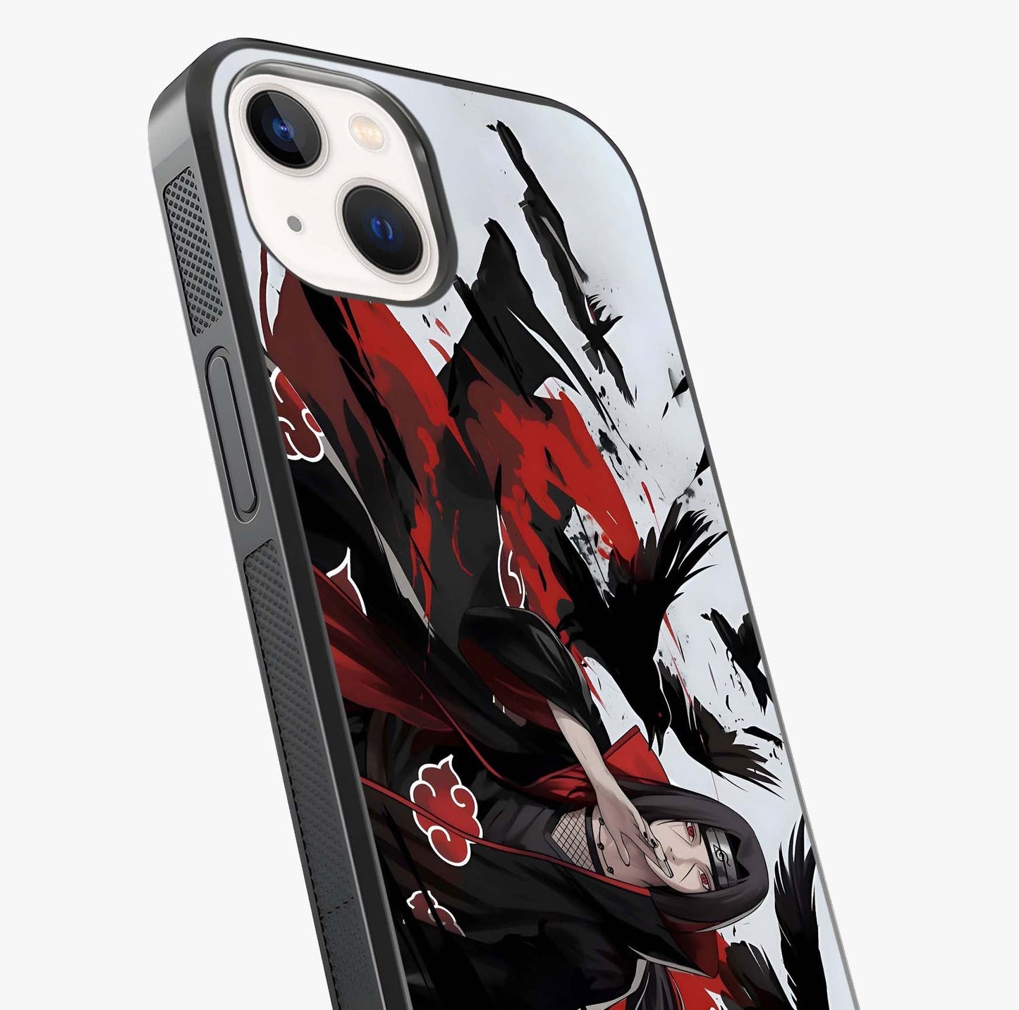 Crimson Crow Illusion Glass Case captured at a warm angle highlighting gloss, texture and premium glass finish.