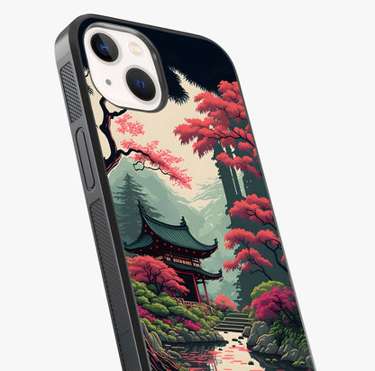 Crimson Temple View Glass Case captured at a warm angle highlighting gloss, texture and premium glass finish.