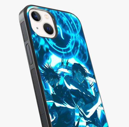 Cursed Energy Clash Glass Case captured at a warm angle highlighting gloss, texture and premium glass finish.