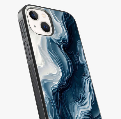 Ethereal Paper Marble Glass Case captured at a warm angle highlighting gloss, texture and premium glass finish.