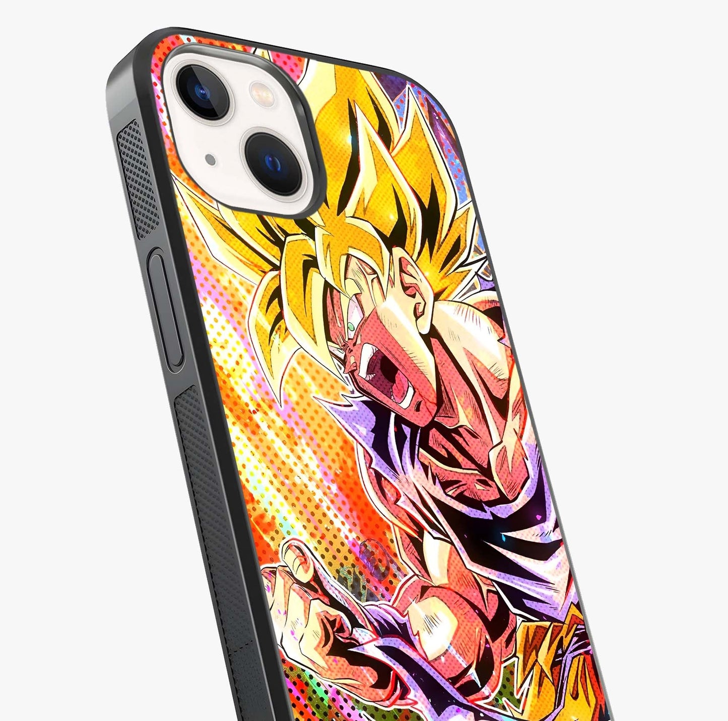 Firing Goku Glass Case captured at a warm angle highlighting gloss, texture and premium glass finish.