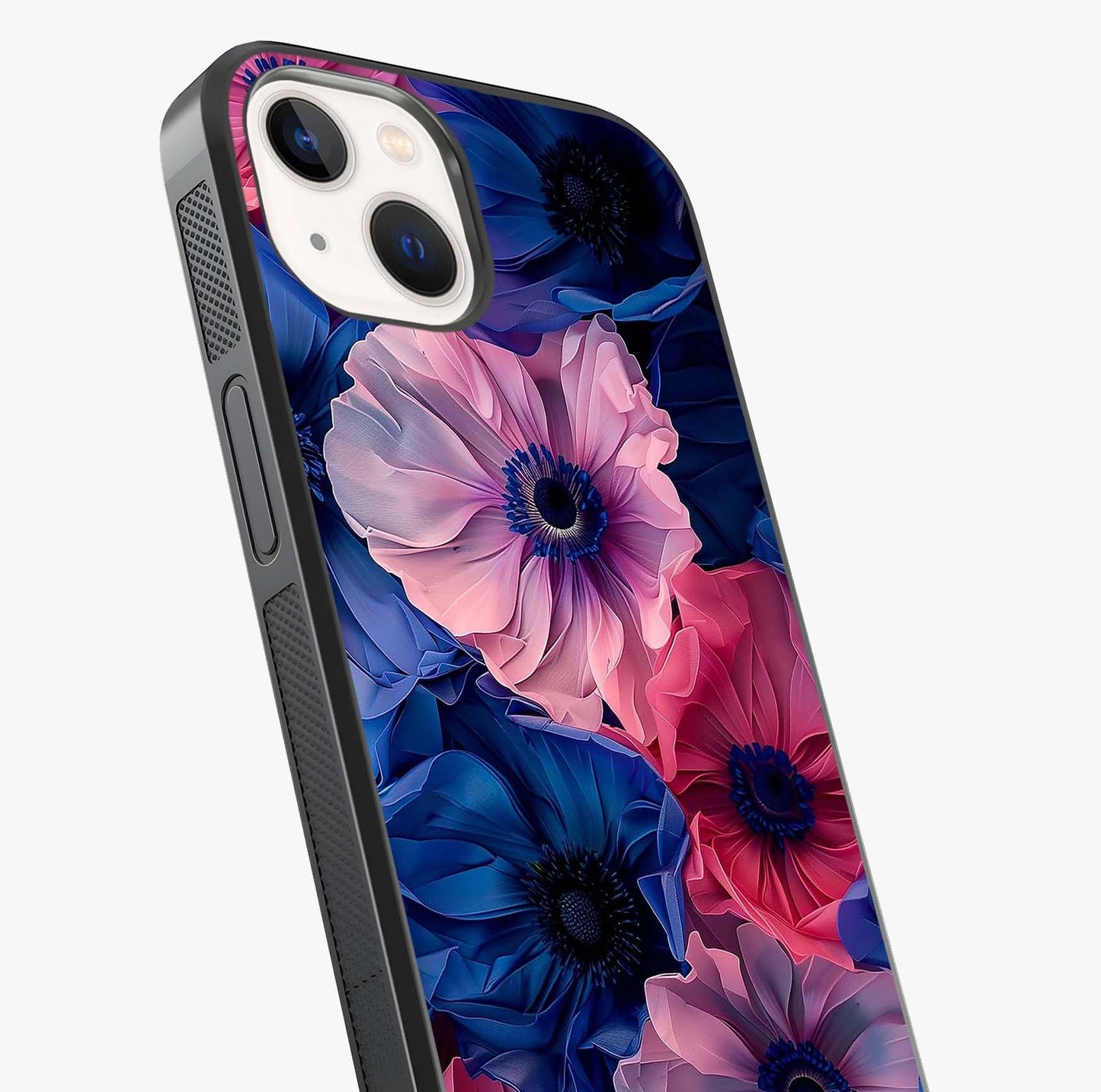 Flower Paper Art Pattern Glass Case captured at a warm angle highlighting gloss, texture and premium glass finish.