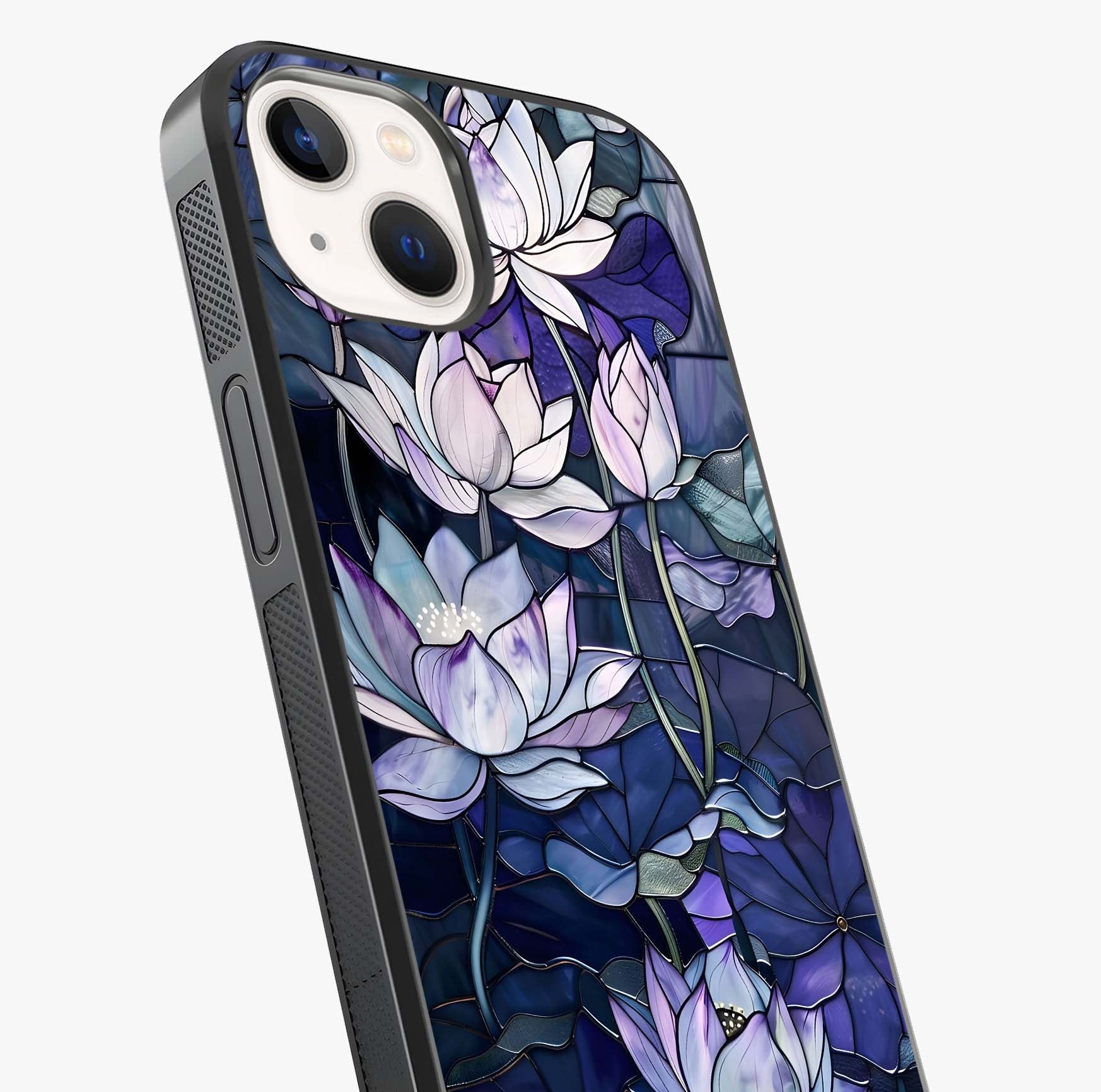 Gloss Petal Rush Glass Case captured at a warm angle highlighting gloss, texture and premium glass finish.