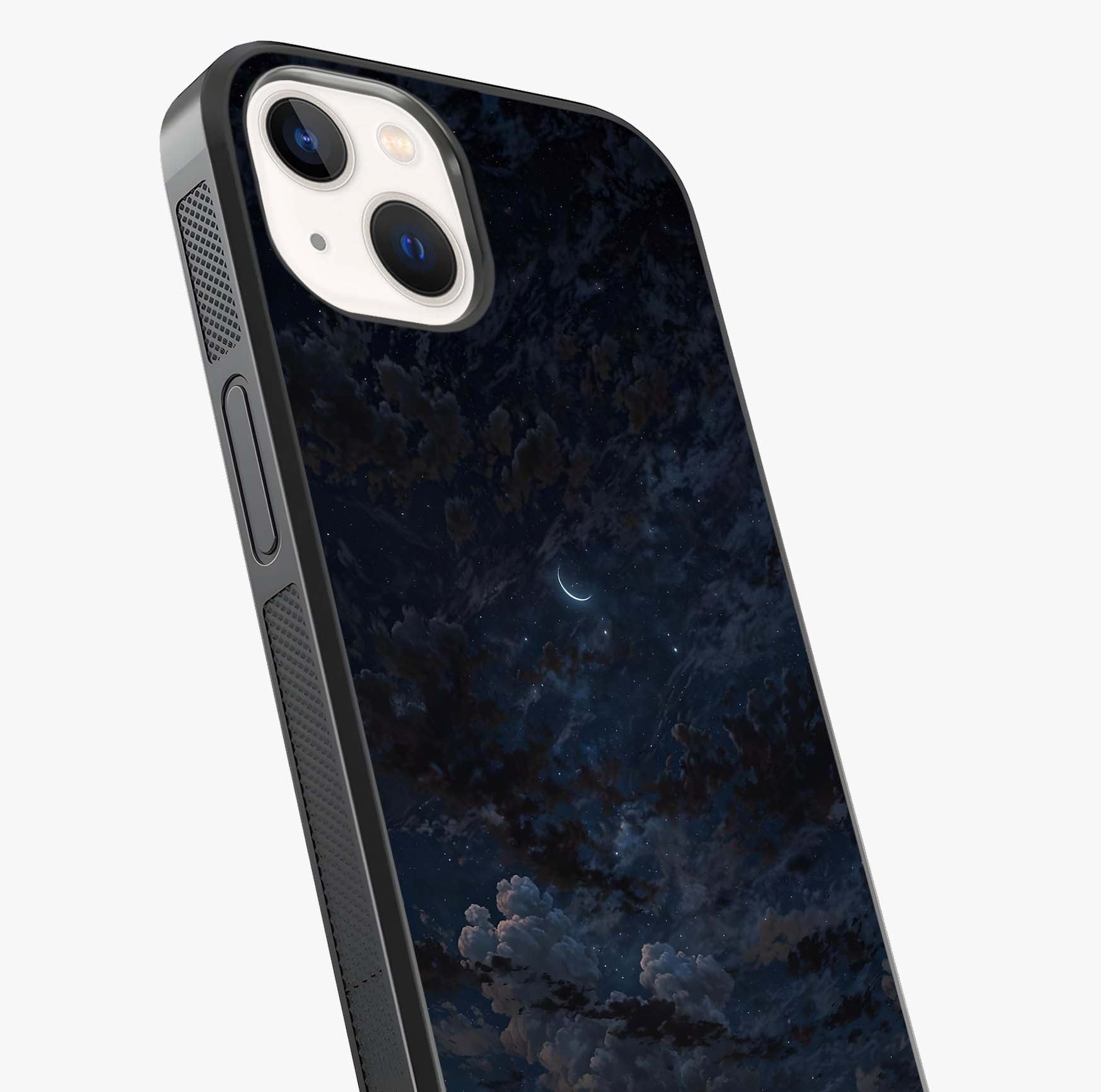 Lunar Veil Silence Glass Case captured at a warm angle highlighting gloss, texture and premium glass finish.