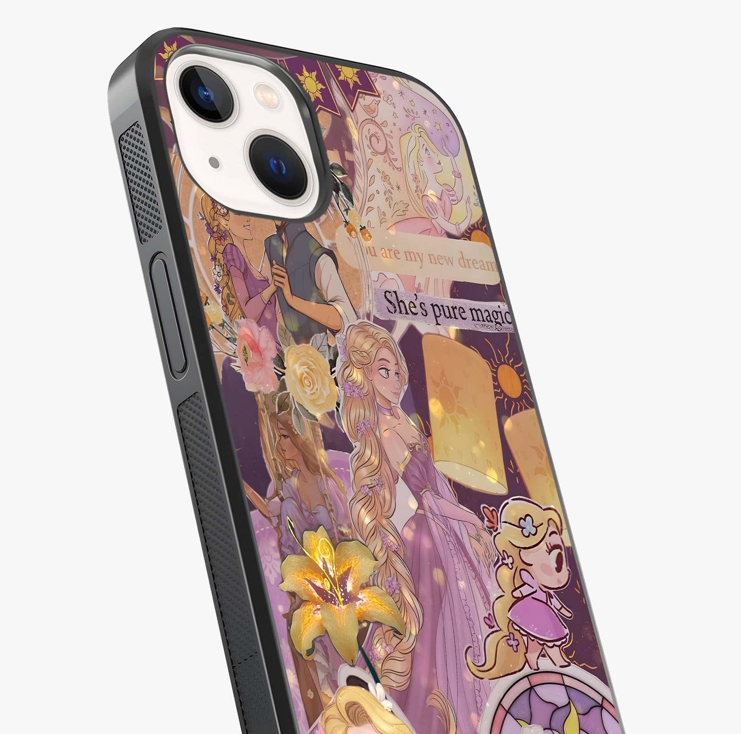 Magical Tangled Dream Glass Case captured at a warm angle highlighting gloss, texture and premium glass finish.