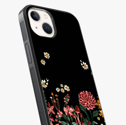 Midnight Bloom Pattern Glass Case captured at a warm angle highlighting gloss, texture and premium glass finish.