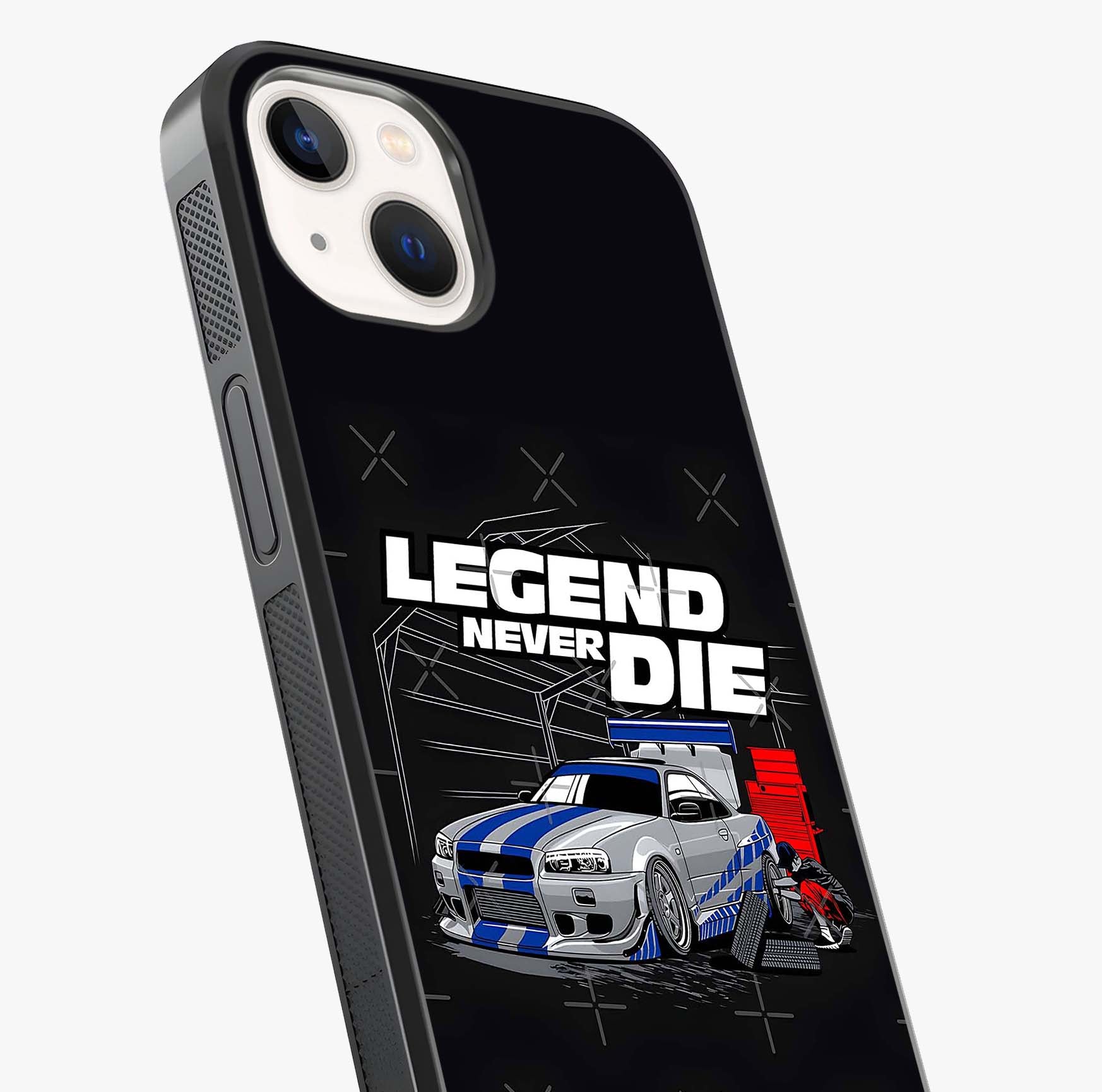 Midnight Racing Legacy Glass Case captured at a warm angle highlighting gloss, texture and premium glass finish.