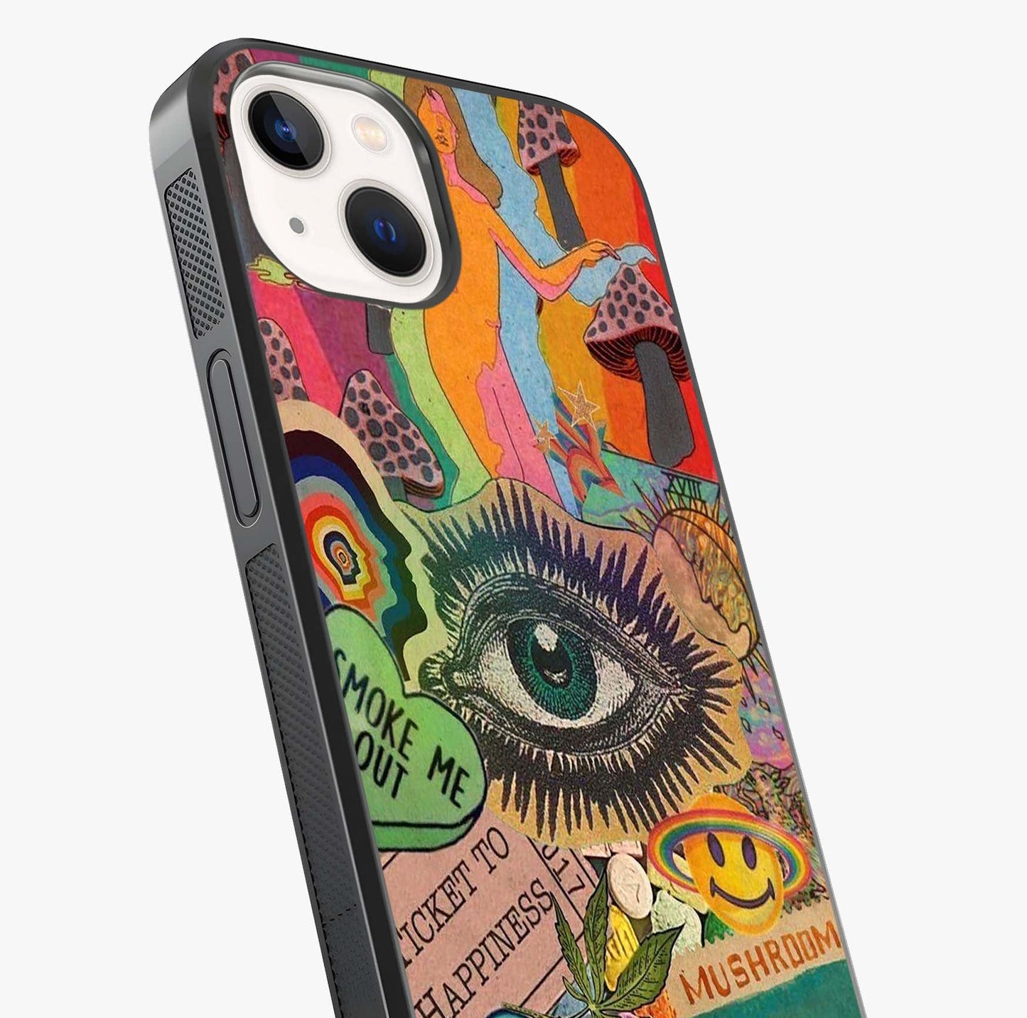 Mystic Eye Wonderland Glass Case captured at a warm angle highlighting gloss, texture and premium glass finish.