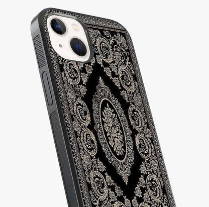 Noir Bloom Elegance Glass Case captured at a warm angle highlighting gloss, texture and premium glass finish.
