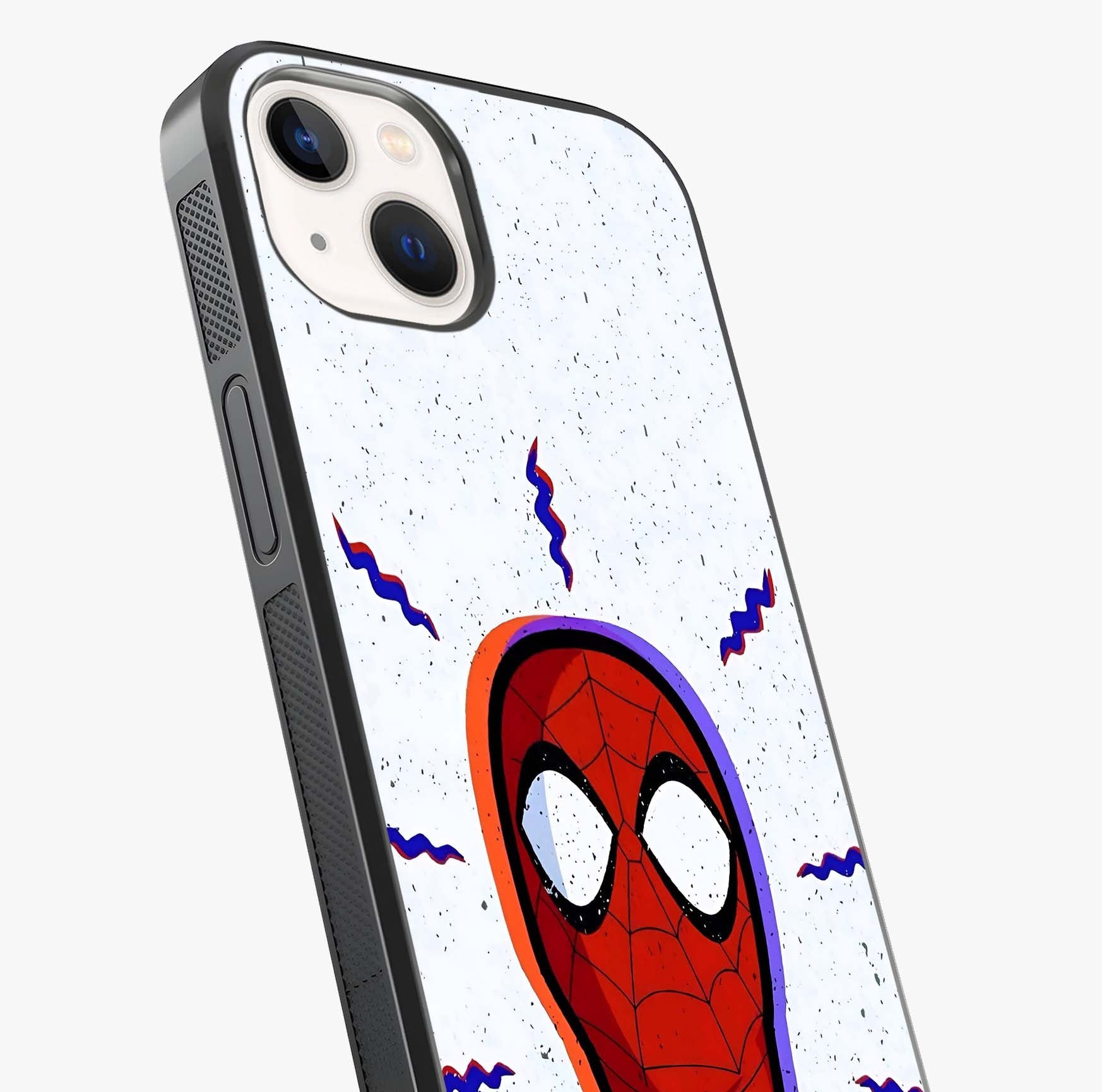 Omg Spiderman Glass Case captured at a warm angle highlighting gloss, texture and premium glass finish.