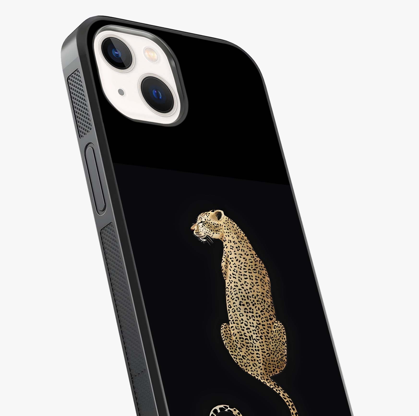 Regal Leopard Glass Case captured at a warm angle highlighting gloss, texture and premium glass finish.