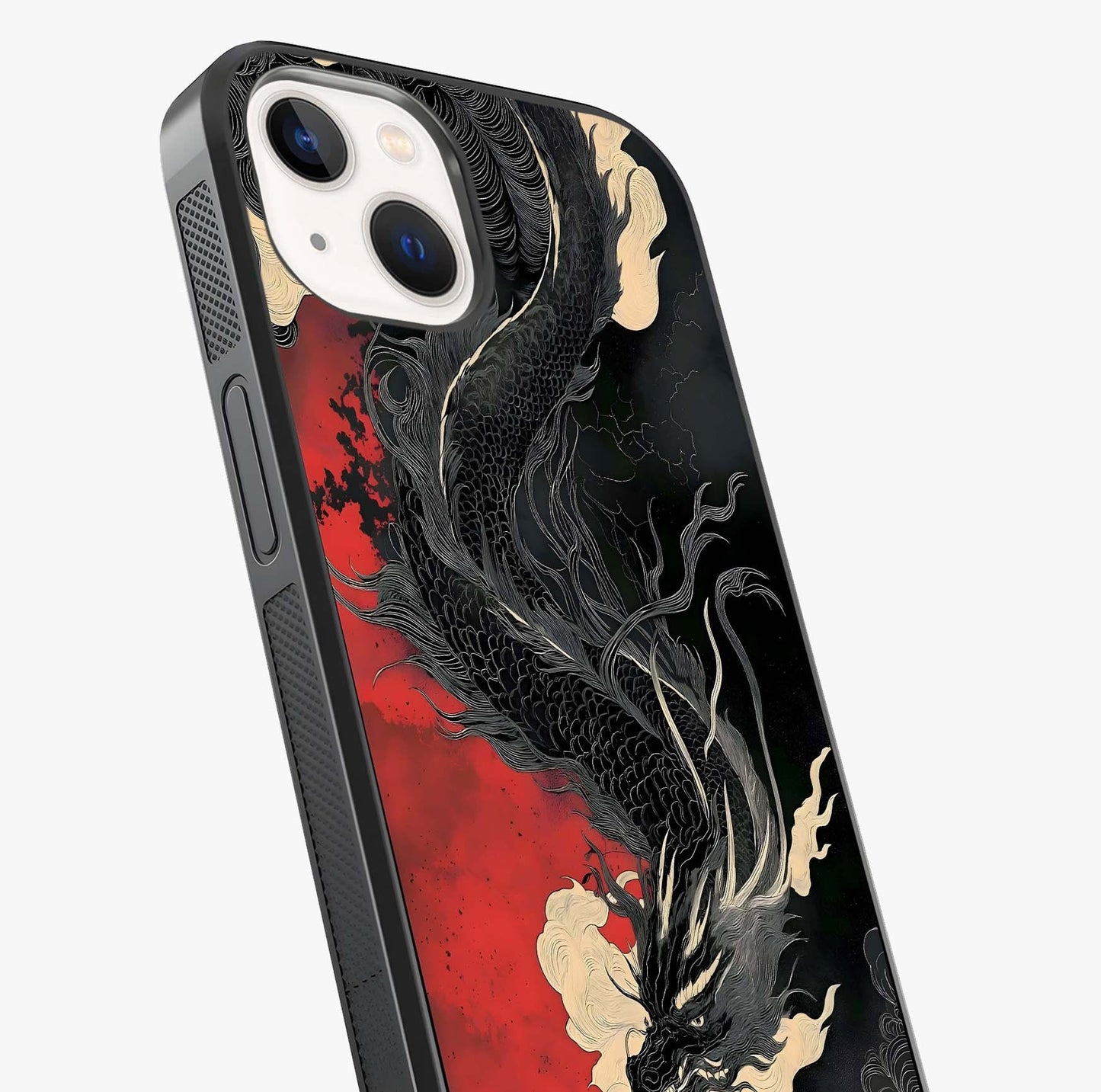 Shadow Dragon Fury Glass Case captured at a warm angle highlighting gloss, texture and premium glass finish.