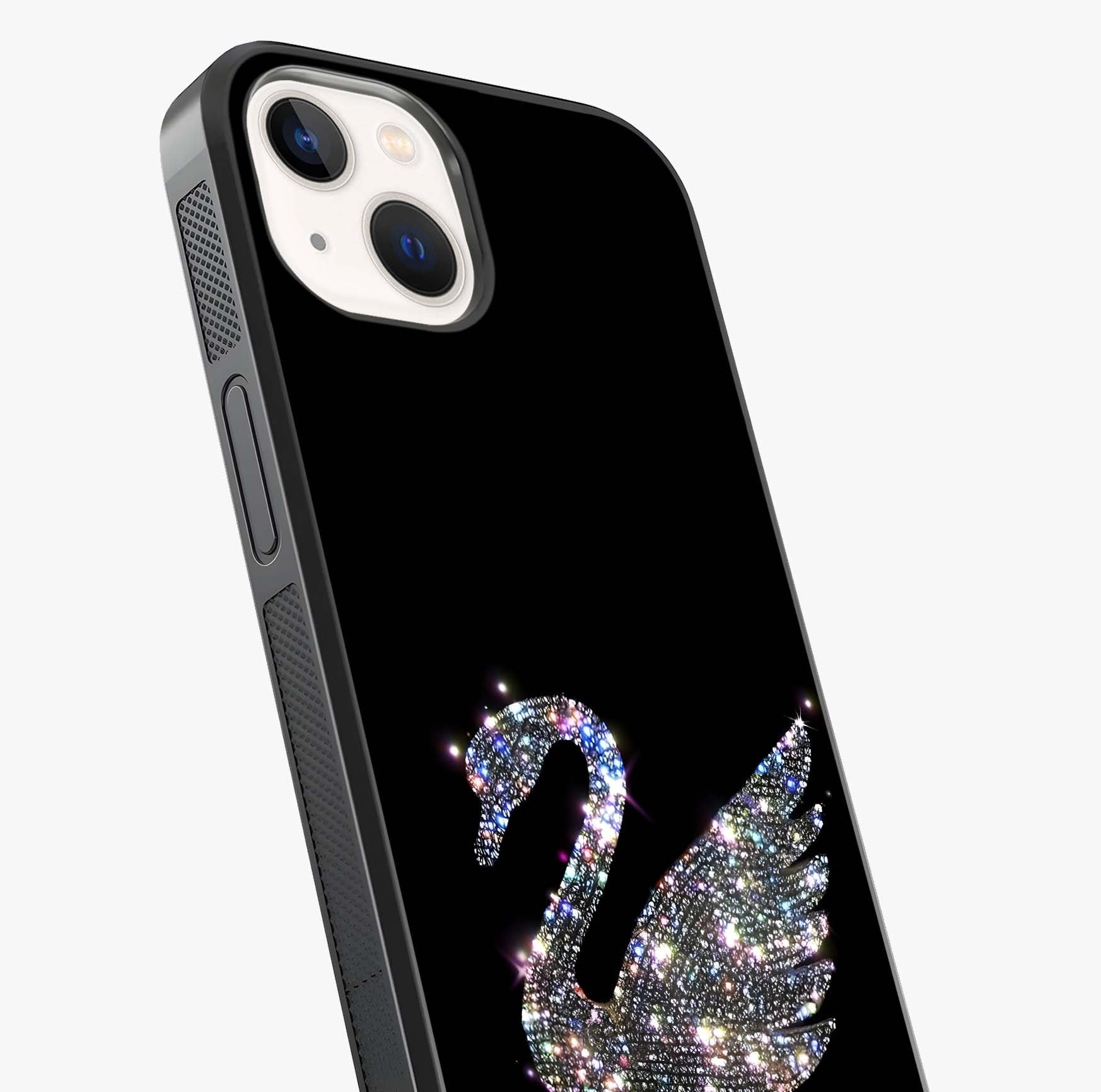 Starlit Swan Grace Glass Case captured at a warm angle highlighting gloss, texture and premium glass finish.