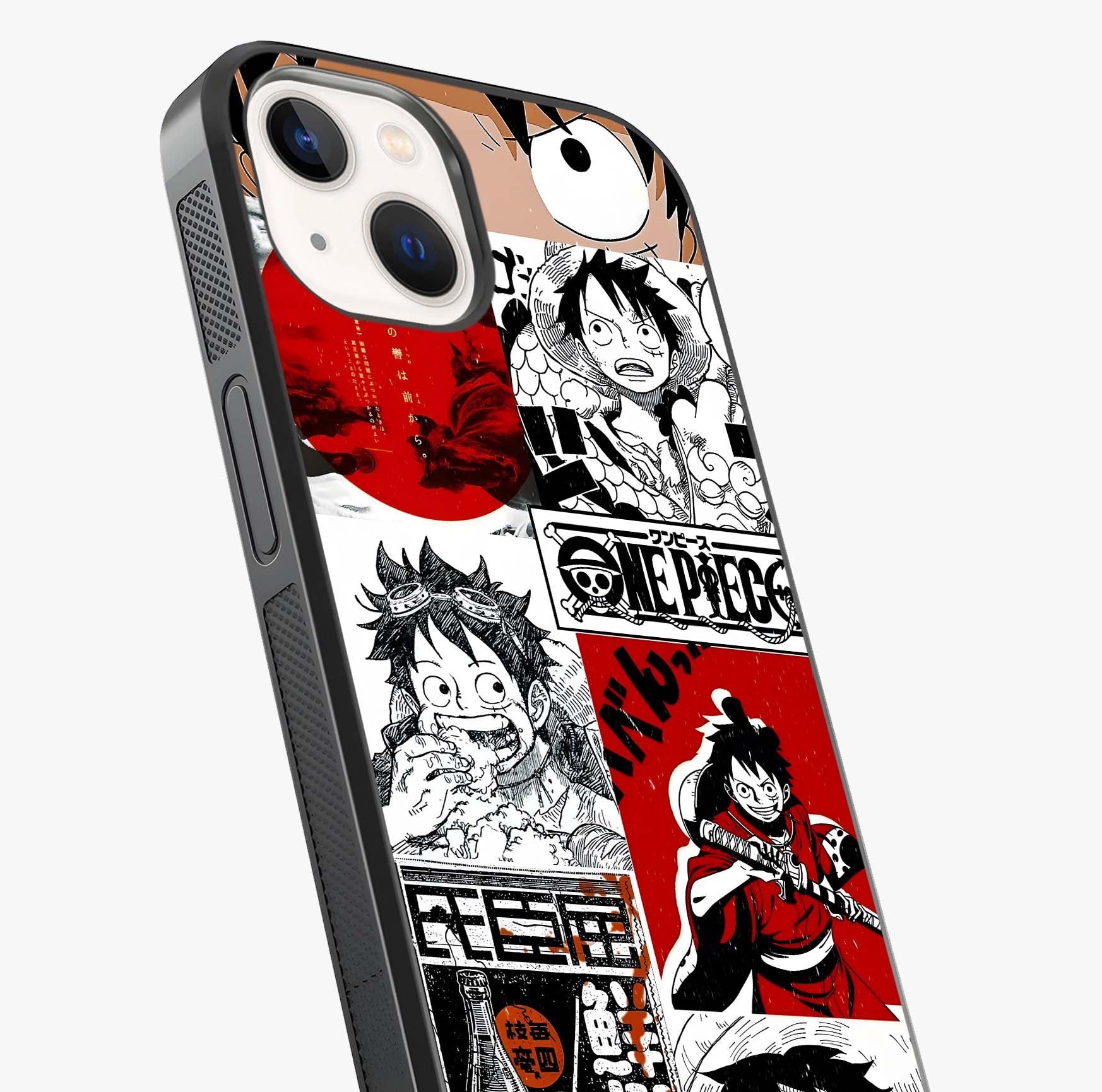 Strawhat Chaos Panels Glass Case captured at a warm angle highlighting gloss, texture and premium glass finish.