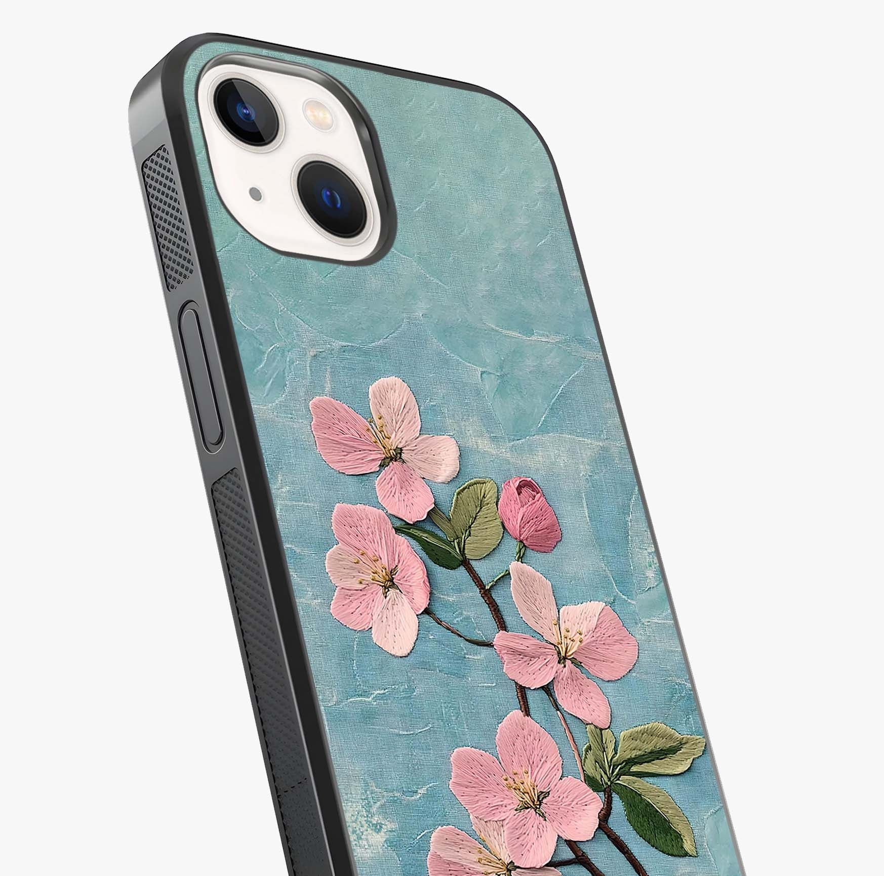 Threaded Blossom Breeze Glass Case captured at a warm angle highlighting gloss, texture and premium glass finish.