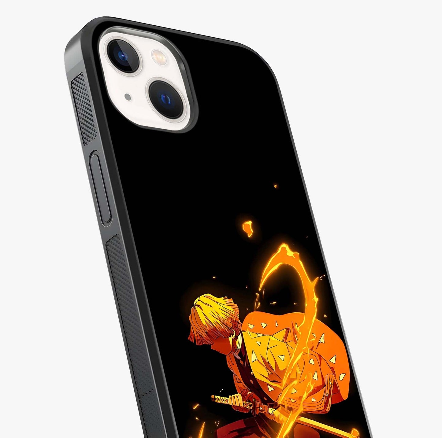 Thunder Flame Execution Glass Case captured at a warm angle highlighting gloss, texture and premium glass finish.