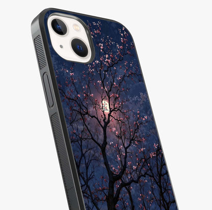Twilight Sakura Serenade Glass Case captured at a warm angle highlighting gloss, texture and premium glass finish.