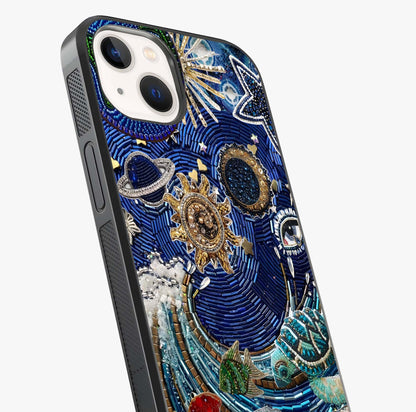 Universe Underwater Spark Glass Case captured at a warm angle highlighting gloss, texture and premium glass finish.