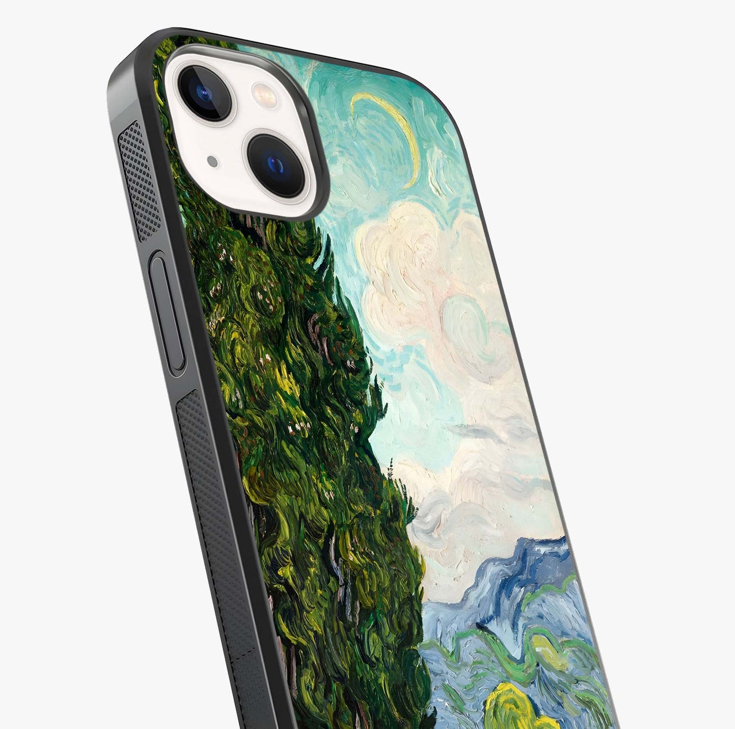 Van Gogh Vintage Art Glass Case captured at a warm angle highlighting gloss, texture and premium glass finish.